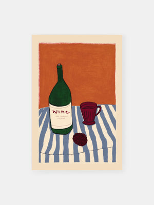 Striped Wine Elegance Poster