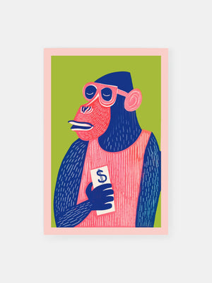 Stylish Money Monkey Poster