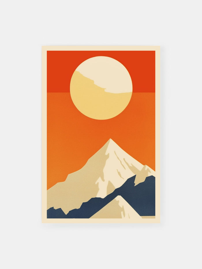 Sunlit Mountain Peaks Poster
