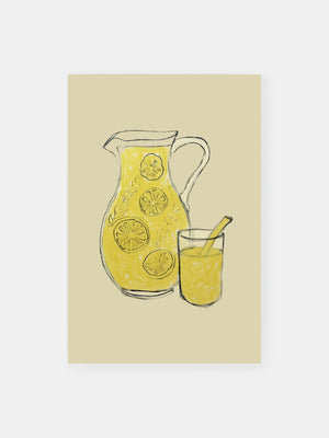 Gelbe Limonade im Sonnenlicht Poster