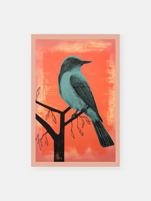 Sonnenaufgang Blauer Vogel Poster