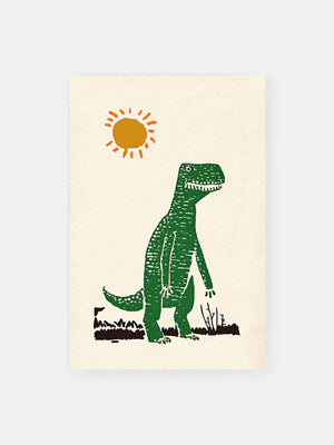 Sunset Vintage T-Rex Poster