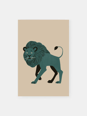 Surprised Retro Lion Poster