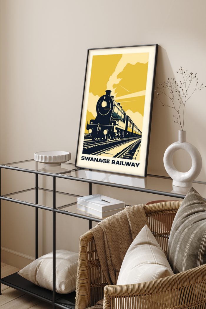 Vintage Golden Railway Poster - Klumo Shop