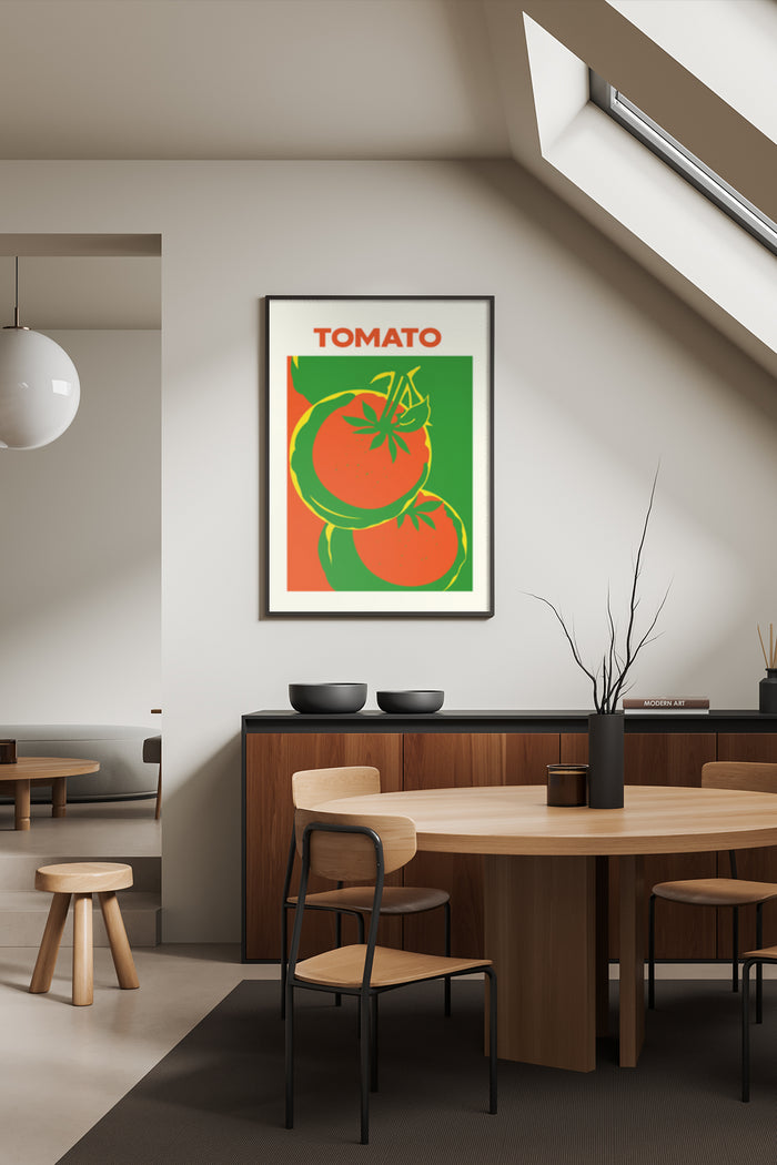 Vintage Tomato Poster in Modern Dining Room Interior