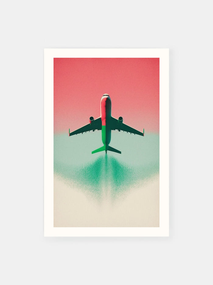 Dreifarbiges Skyride Plane Poster