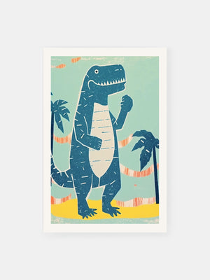 Tropical Blue Dino Poster