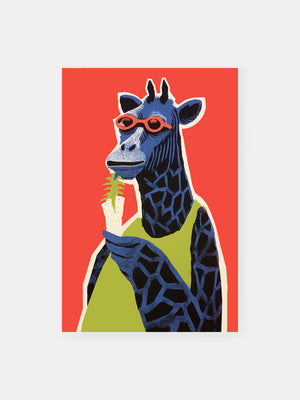 Tropical Grazing Giraffe Poster