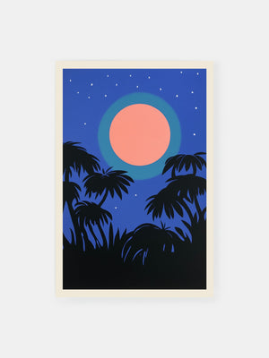 Tropical Twilight Palms Poster