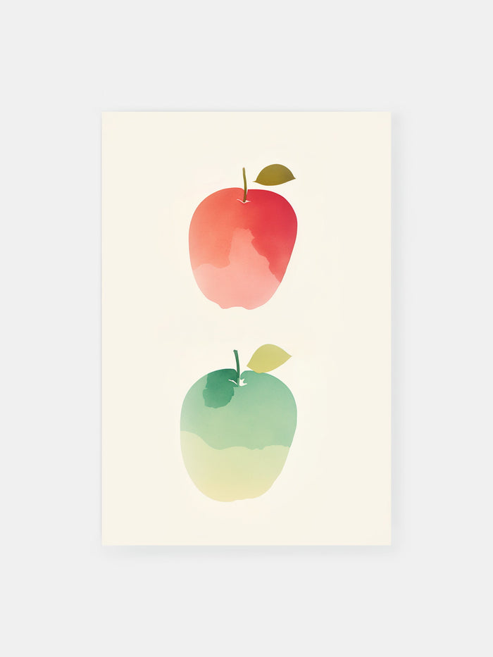 Zwei Aquarell-Äpfel Poster