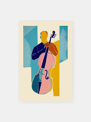 Vibrant Cello Player Poster