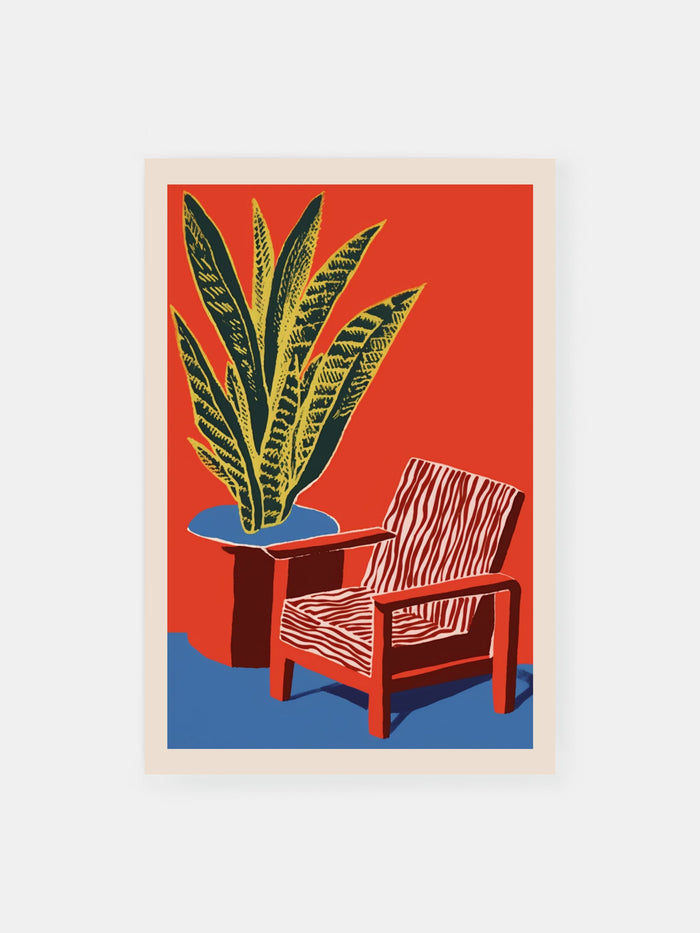 Vibrant Chair and Table Poster