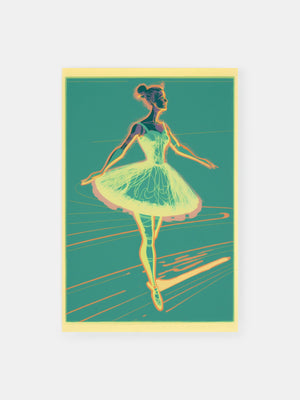 Lebendige tanzende Ballerina Poster