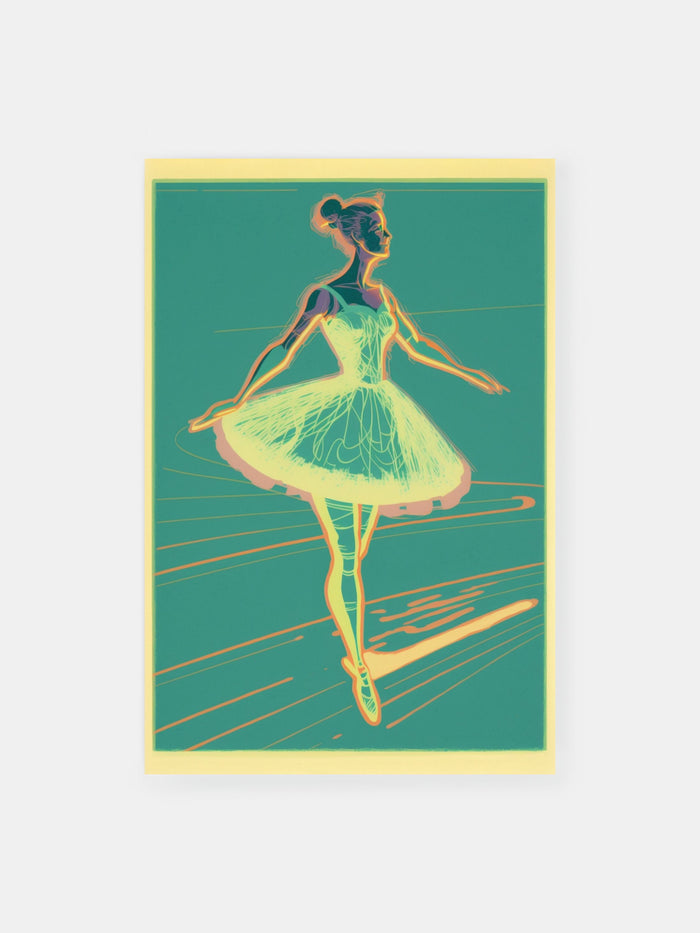 Vibrant Dancing Ballerina Poster