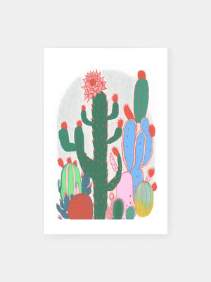 Lebendiges verspieltes Kaktus Poster
