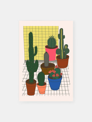 Vibrant Potted Cacti Poster