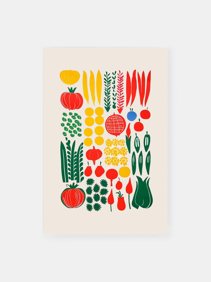 Vibrant Veggie Art Poster