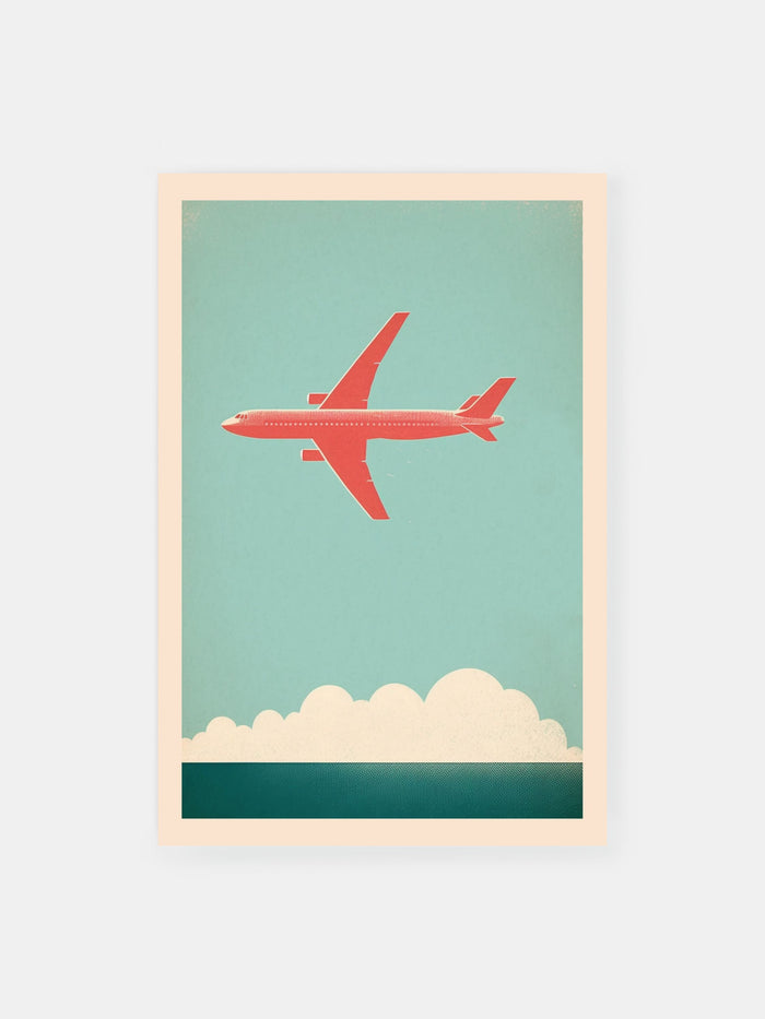 Vintage Airplane Cruising Poster