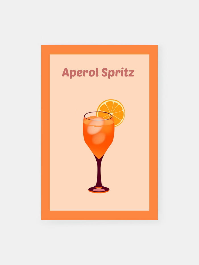 Vintage Aperol Spritz Cocktail Poster