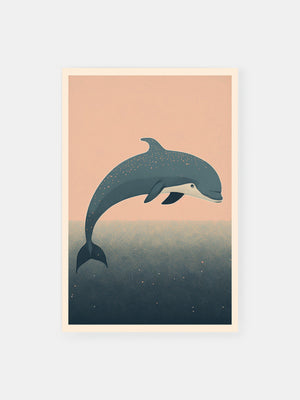 Vintage Aqua Dolphin Poster