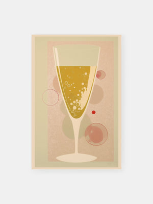Vintage Bubbly Champagner Glas Poster