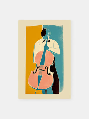Vintage Cello Player Poster