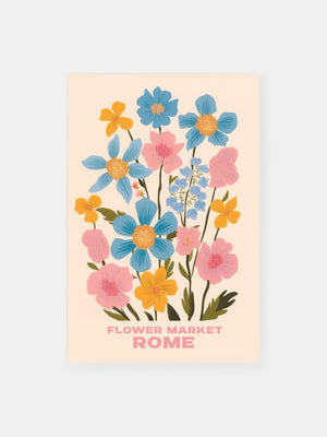 Vintage Floral Rome Poster