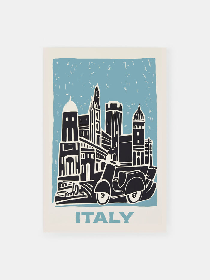 Vintage Italien Stadtbild Poster