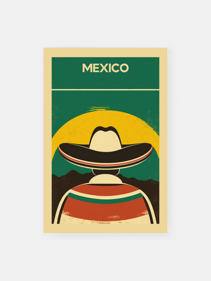 Vintage Mexico Sombrero Poster