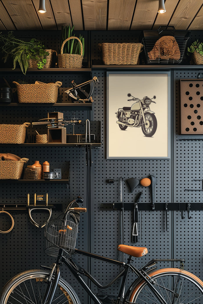 retro-motorbike-artwork-in-modern-home-decoration