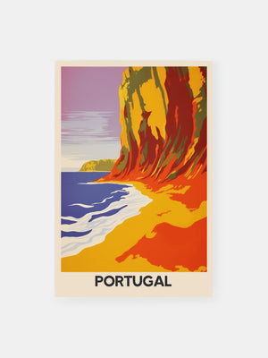 Vintage Portugal Amber Coast Poster