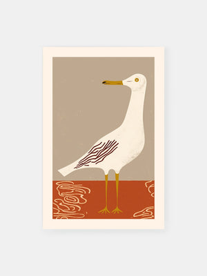 Vintage Seagull Silhouette Poster