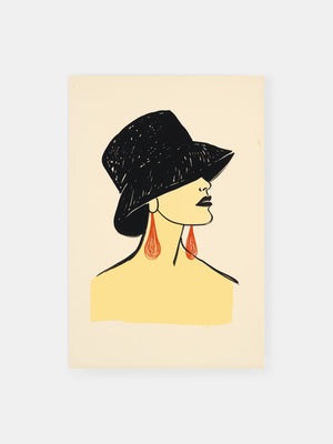Vintage Silhouette Edle Dame Poster
