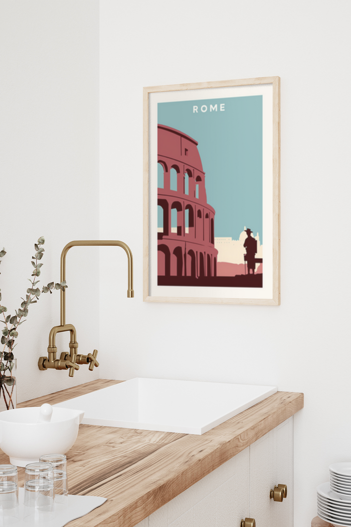 Antque Rome Poster Classical Rome Colosseum Poster - Klumo Shop