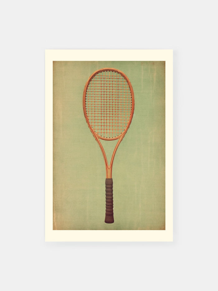 Vintage Wooden Tennis Racquet Poster - Klumo Shop