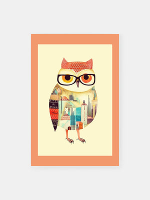 Whimsical City Owl Poster