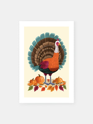 Whimsical Turkey In Pumpkins Poster