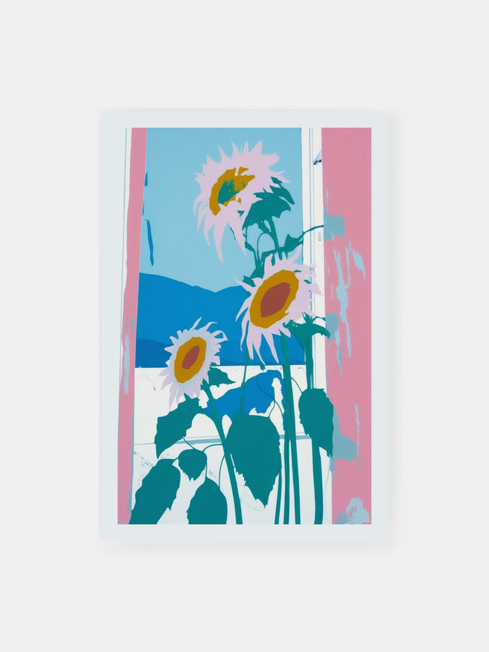 Window Sunflower Blossom Poster