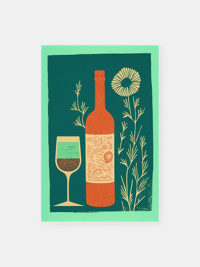 Wein Botanisches Stillleben Poster