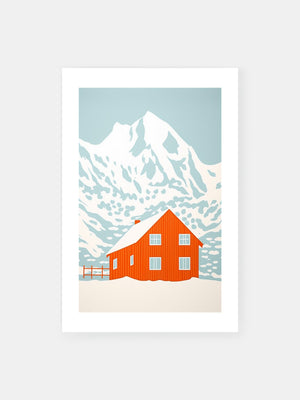 Winter Mountain Hut Poster