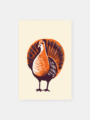 Woodcut Turkey Print Poster