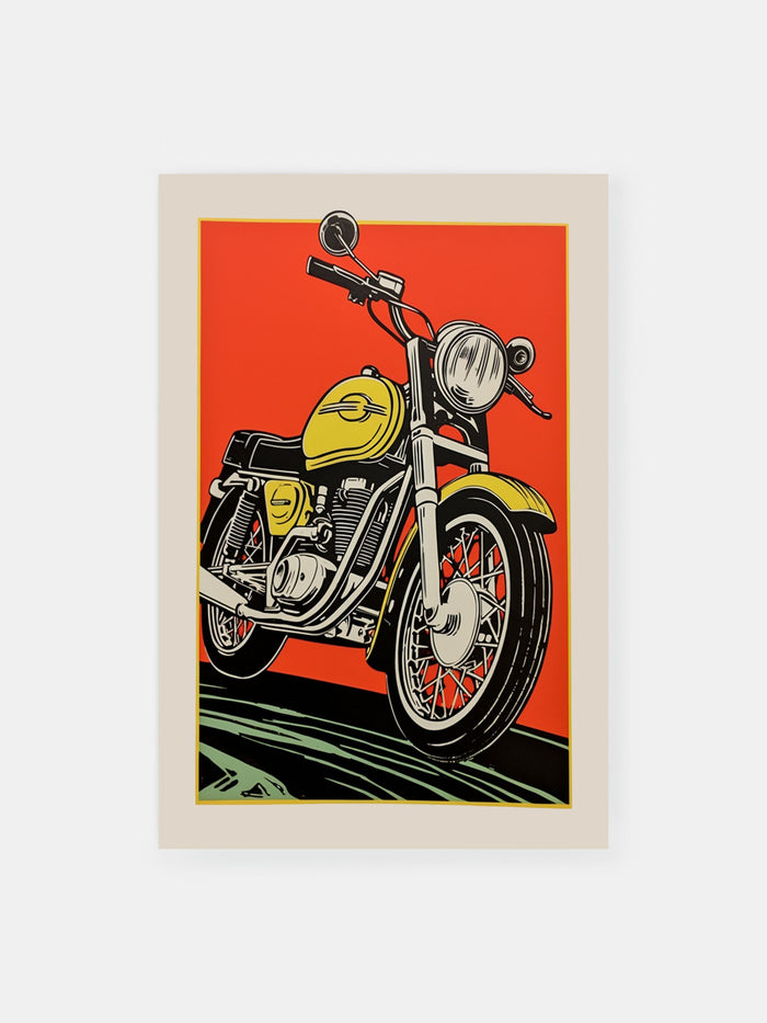 Gelbes fettes Motorrad Poster