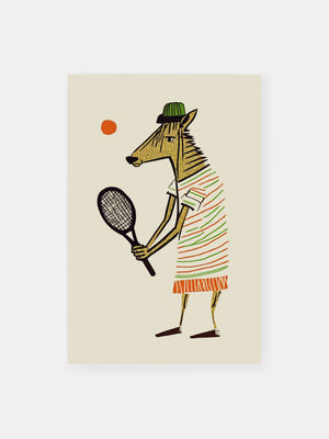 Zebra Tennis Sport Poster