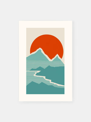 Zen Mountain Sunset Poster